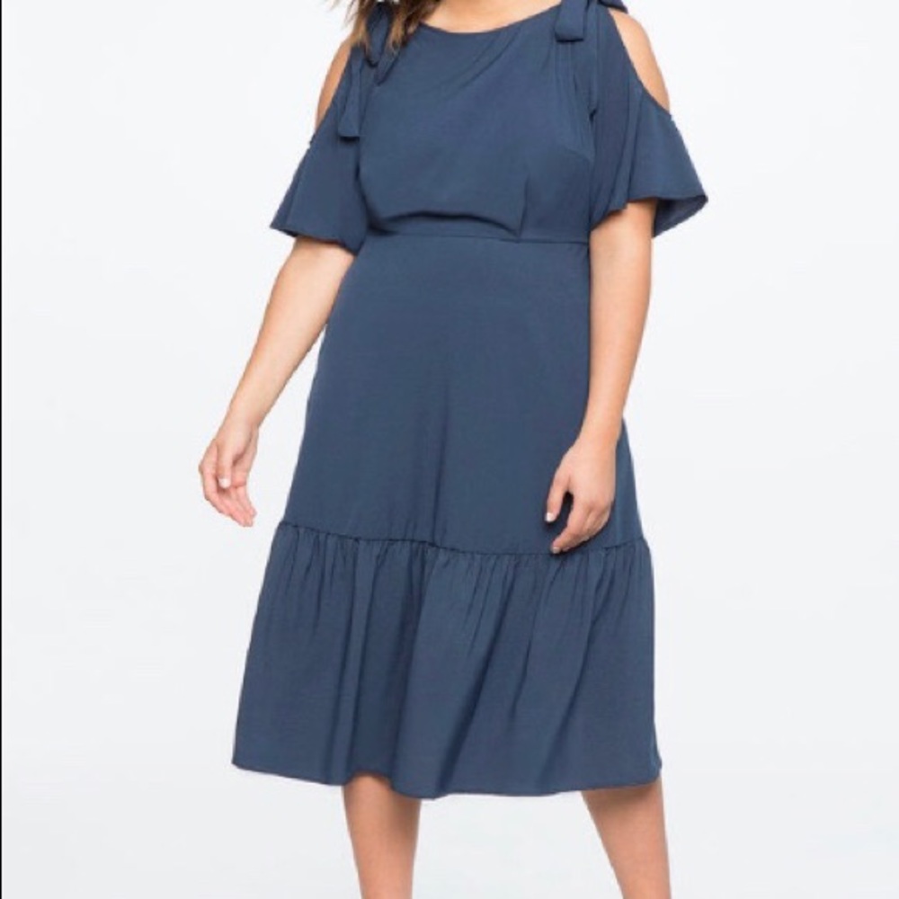 Tie Shoulder Midi Dress
